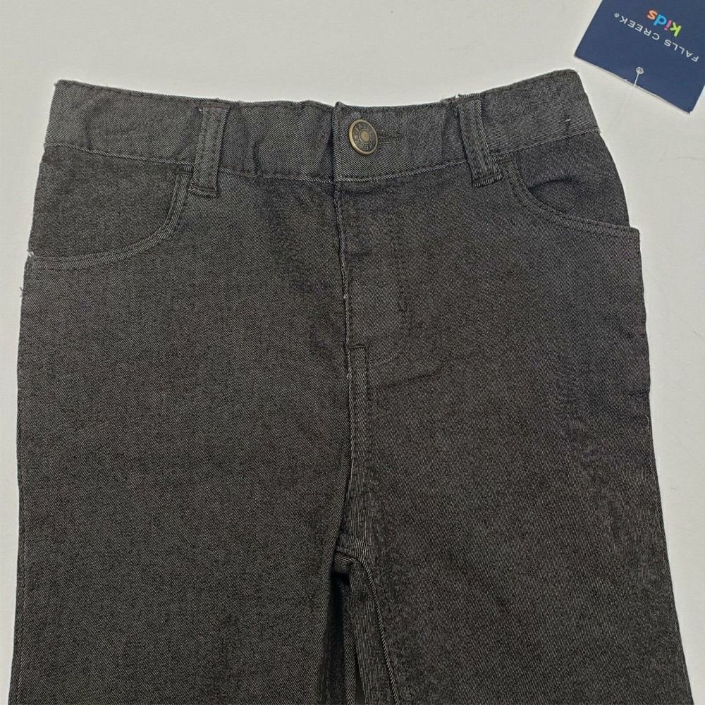 Falls Creek Kids Boys Twill Jeans Size 24 Months Black/Gray Pockets Straight Leg